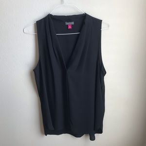 Vince Camuto | Black Split Neck Tank Size L